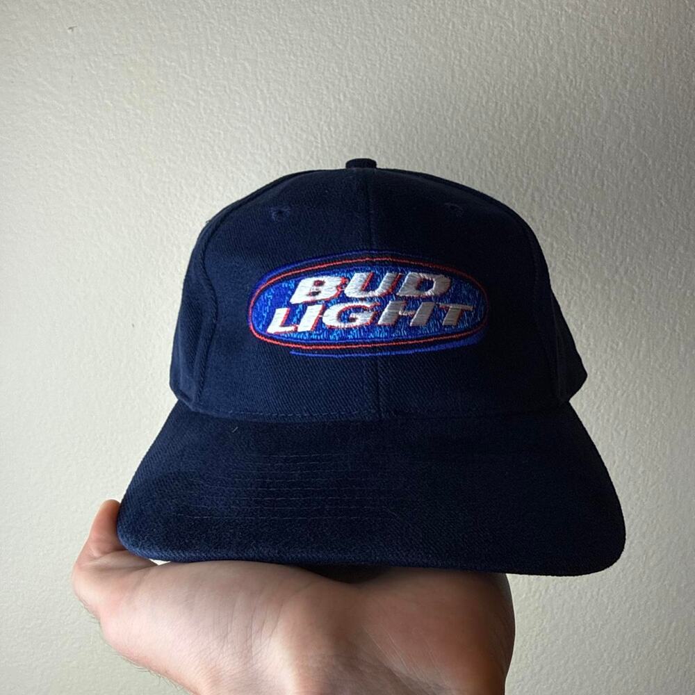 Vintage 1999 Bud Light Navy Blue Snapback Cap